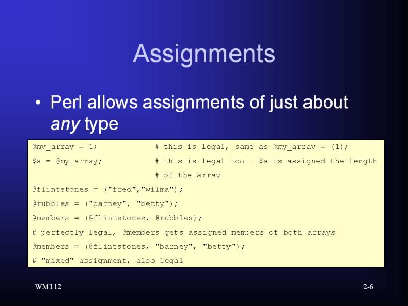 perl multiple assignments